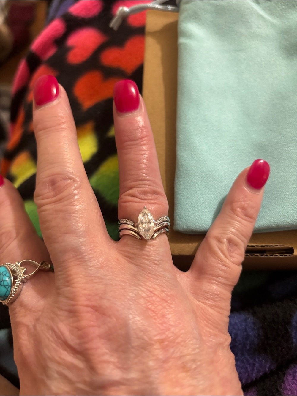Moissanite Diamond Marquise-Cut Stackable